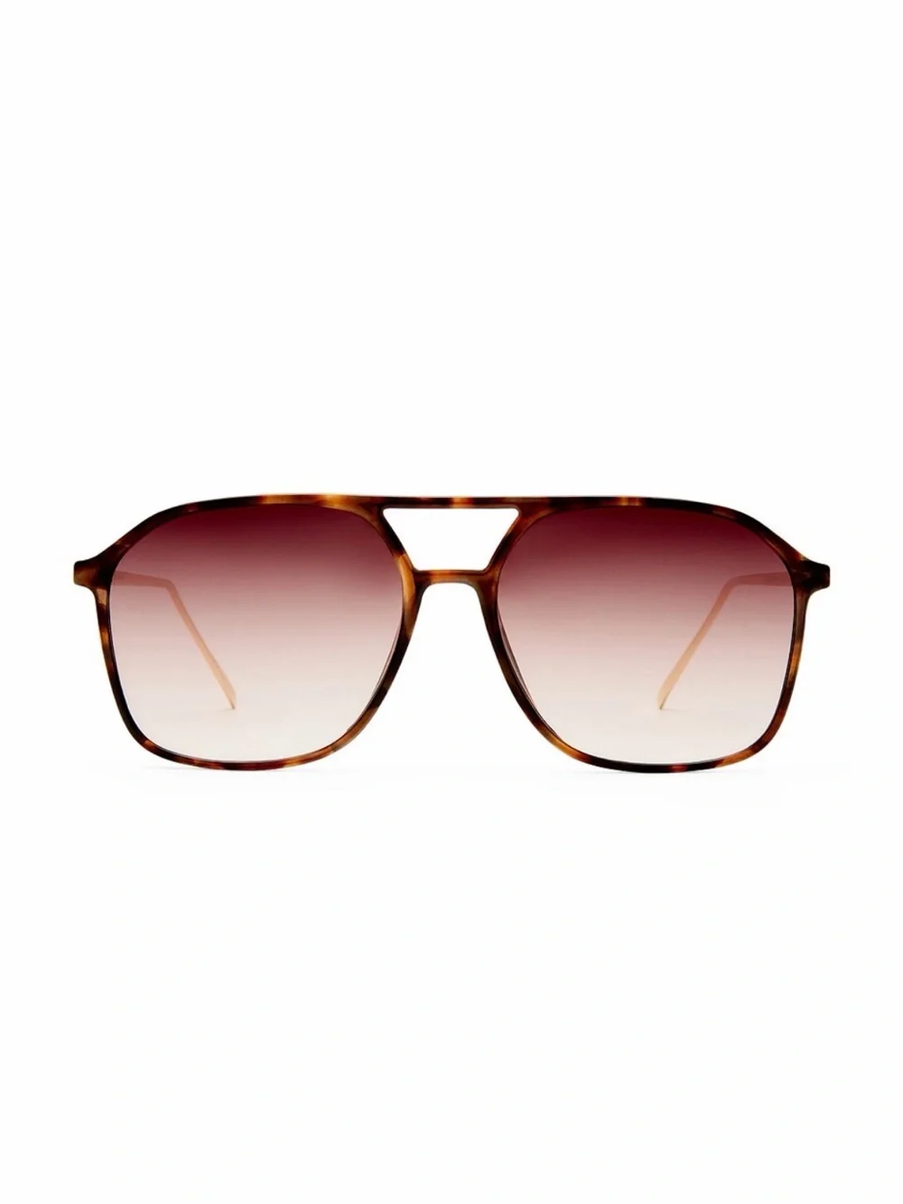 Aire Cusp Sunglasses in Dark Torte, Gold, and Dark Brown Gradient